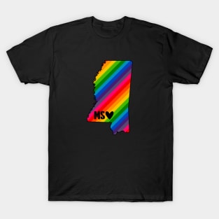 USA States: Mississippi (rainbow) T-Shirt